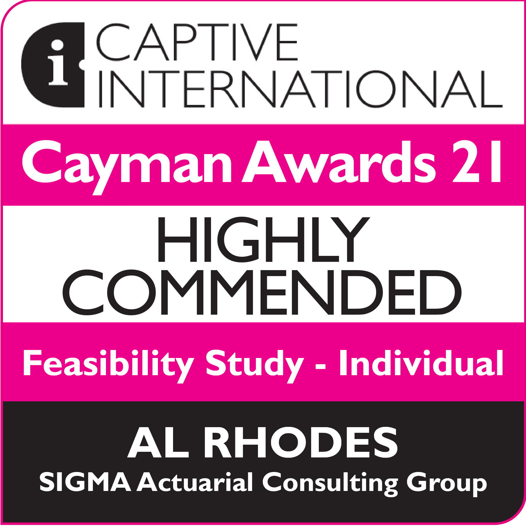Captive International Cayman Awards Highly Commended
